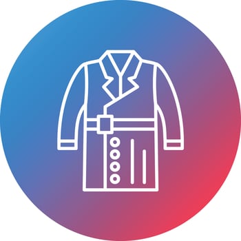 Long Coat Line Gradient Circle Background Icon vector