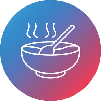Soup Line Gradient Circle Background Icon vector