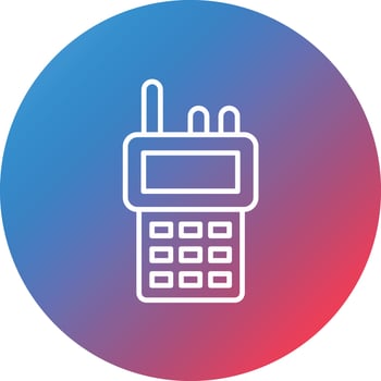 Walkie Talkie Line Gradient Circle Background Icon vector
