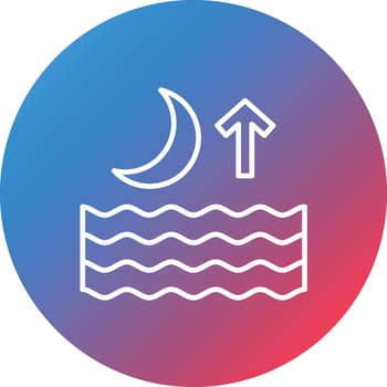 High Tide Line Gradient Circle Background Icon vector