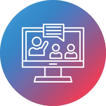 Raise Hand Line Gradient Circle Background Icon vector