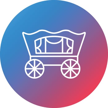 Desert Carriage Line Gradient Circle Background Icon vector