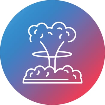 Nuclear Explosion Line Gradient Circle Background Icon vector