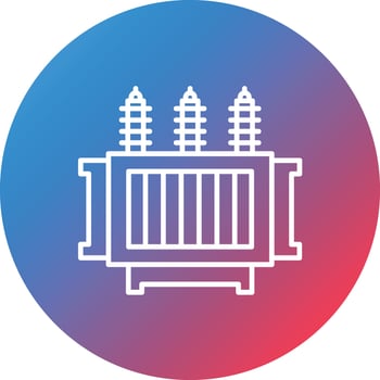 Power Transformer Line Gradient Circle Background Icon vector