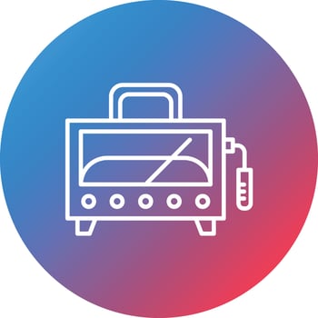 Radiation Detector Line Gradient Circle Background Icon vector