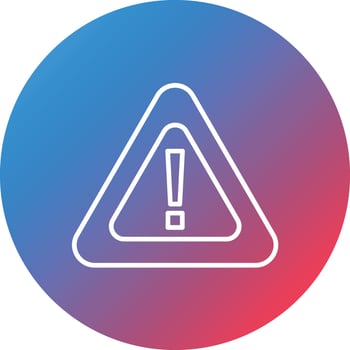 Warning Sign Line Gradient Circle Background Icon vector