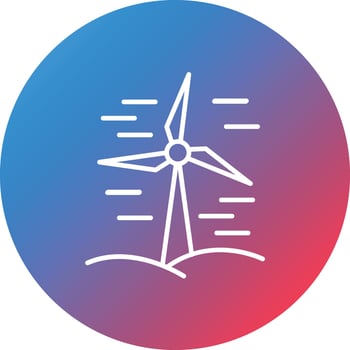 Windmills Line Gradient Circle Background Icon vector