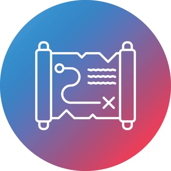 Game Map Line Gradient Circle Background Icon vector