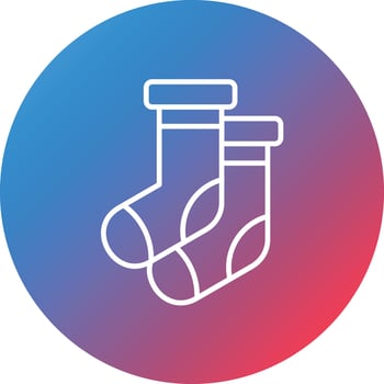 Baby Socks Line Gradient Circle Background Icon vector