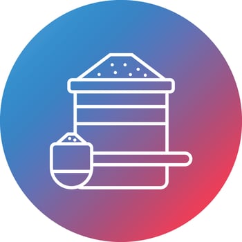 Milk Powder Line Gradient Circle Background Icon vector