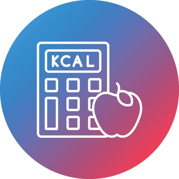 Calorie Calculator Line Gradient Circle Background Icon vector