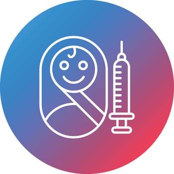 Vaccination Line Gradient Circle Background Icon vector