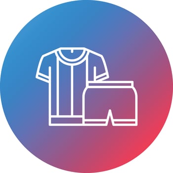 Sportswear Line Gradient Circle Background Icon vector