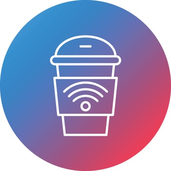 Cafe Wifi Line Gradient Circle Background Icon vector