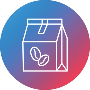 Coffee Bag Line Gradient Circle Background Icon vector