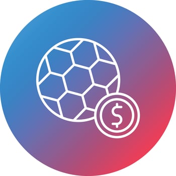 Betting Line Gradient Circle Background Icon vector