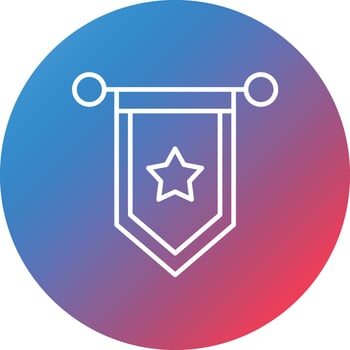 Pennant Line Gradient Circle Background Icon vector