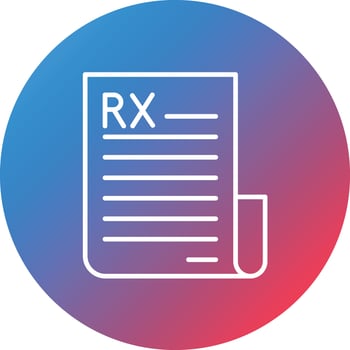Prescription Line Gradient Circle Background Icon vector
