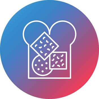 Cheese Bread Line Gradient Circle Background Icon vector