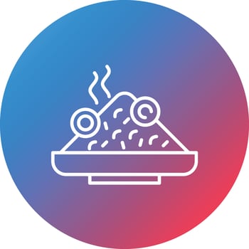 Nasi Goreng Line Gradient Circle Background Icon vector