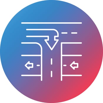 Road Ramps Line Gradient Circle Background Icon vector