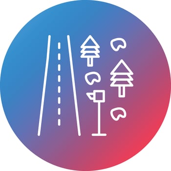 Roadside Line Gradient Circle Background Icon vector