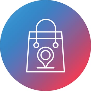 Shopping Destination Line Gradient Circle Background Icon vector