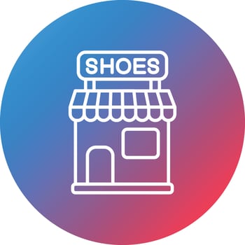 Shoe Shop Line Gradient Circle Background Icon vector