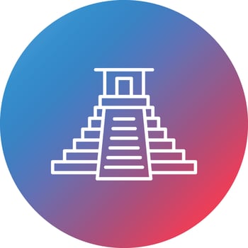 Mesoamerican Line Gradient Circle Background Icon vector