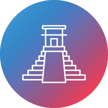 Mesoamerican Line Gradient Circle Background Icon vector