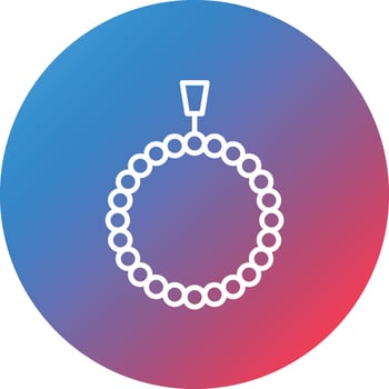 Tasbih Line Gradient Circle Background Icon vector