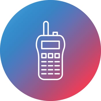 Walkie Talkie Line Gradient Circle Background Icon vector