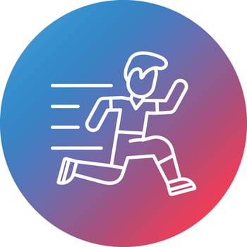 Running Person Line Gradient Circle Background Icon vector