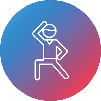 Aerobics Stand Line Gradient Circle Background Icon vector