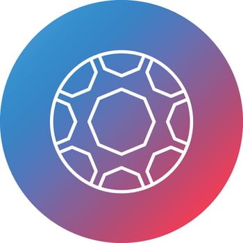 Football Line Gradient Circle Background Icon vector