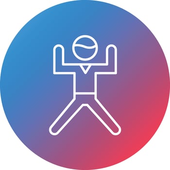 Person Exercising Line Gradient Circle Background Icon vector