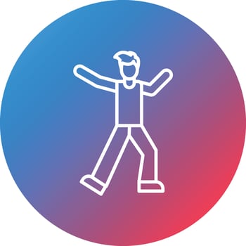 Dancing Line Gradient Circle Background Icon vector