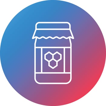 Honey Jar Line Gradient Circle Background Icon vector