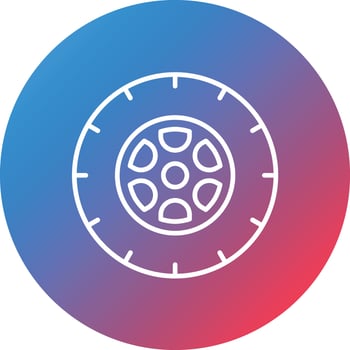 Tire Line Gradient Circle Background Icon vector