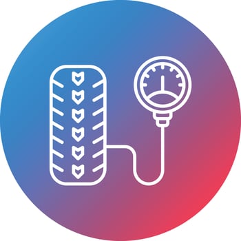 Tire Pressure Line Gradient Circle Background Icon vector