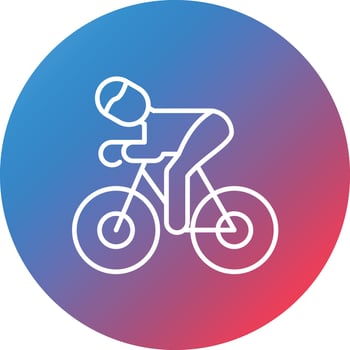 Cycling Line Gradient Circle Background Icon vector
