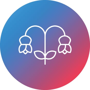 Snowdrop Line Gradient Circle Background Icon vector