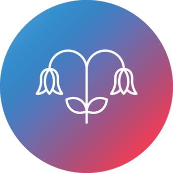 Bluebell Line Gradient Circle Background Icon vector