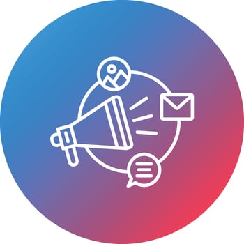 Advertising Campaign Line Gradient Circle Background Icon vector