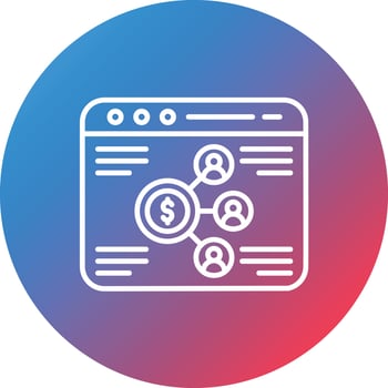 Web Affiliate Marketing Line Gradient Circle Background Icon vector