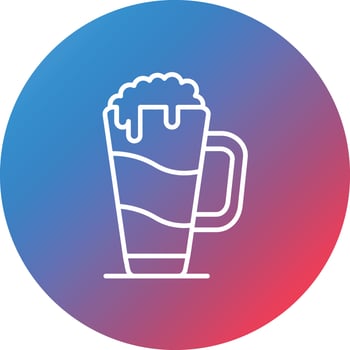 Latte Macchiato Line Gradient Circle Background Icon vector