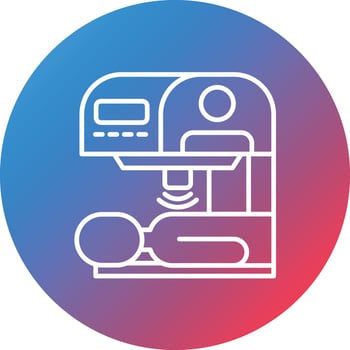 Densiometry Line Gradient Circle Background Icon vector