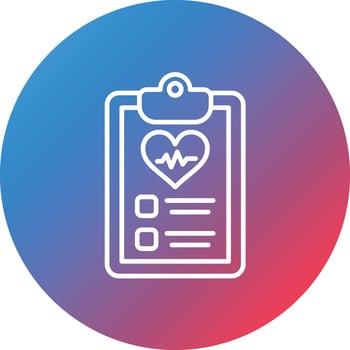Health Check Line Gradient Circle Background Icon vector