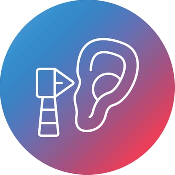 Otoscopy Line Gradient Circle Background Icon vector