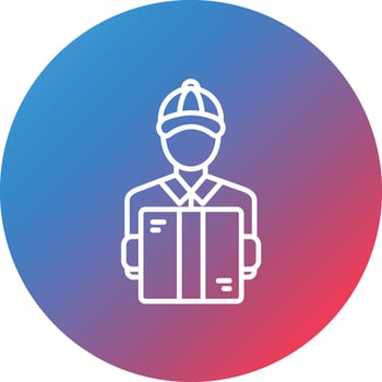 Courier Line Gradient Circle Background Icon vector